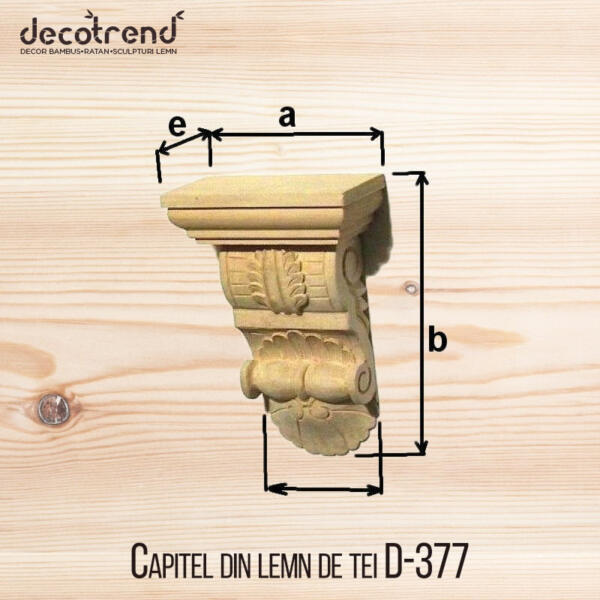 Capitel din lemn de tei D 377nbsp- Decotrend | decoratiuni ratan sculpturi