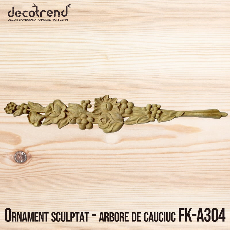 Sculptura din lemn de arbore de cauciuc FK-A304 1 Sculptura din lemn de arbore de cauciuc, manunchi de flori si frunze.