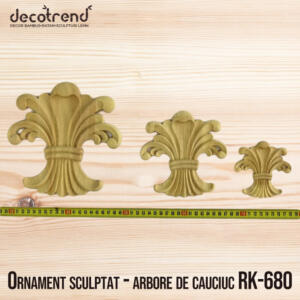 Ornament sculptat arbore de cauciuc RK 680nbsp- Decotrend | decoratiuni ratan sculpturi