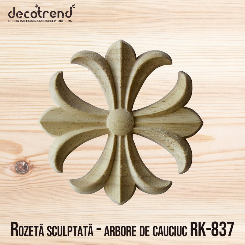 Rozeta sculptata floare - arbore de cauciuc - RK-837 1 Rozetă sculptată - arbore de cauciuc RK-837