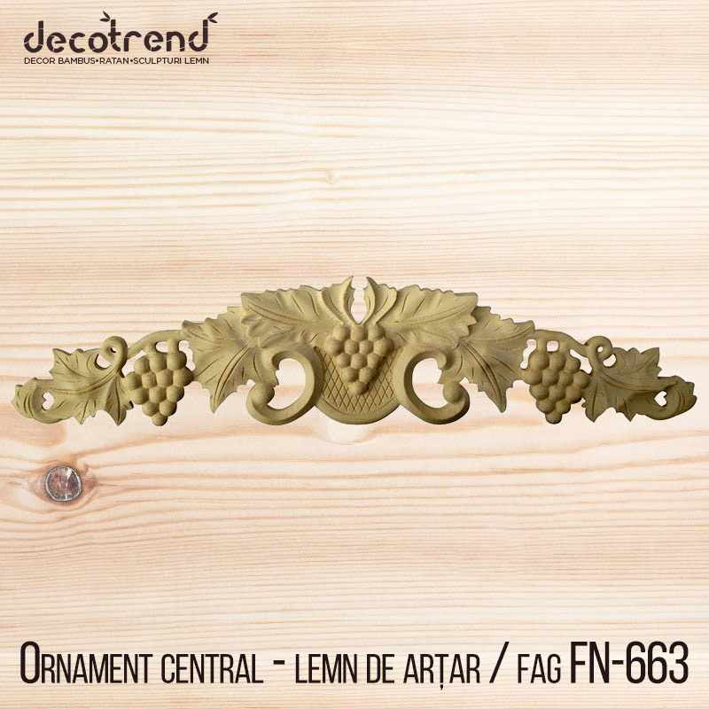Ornament central din lemn de arțar/fag FN-663 1 Ornament in forma de struguri ornament din lemn pentru mobila FN-663