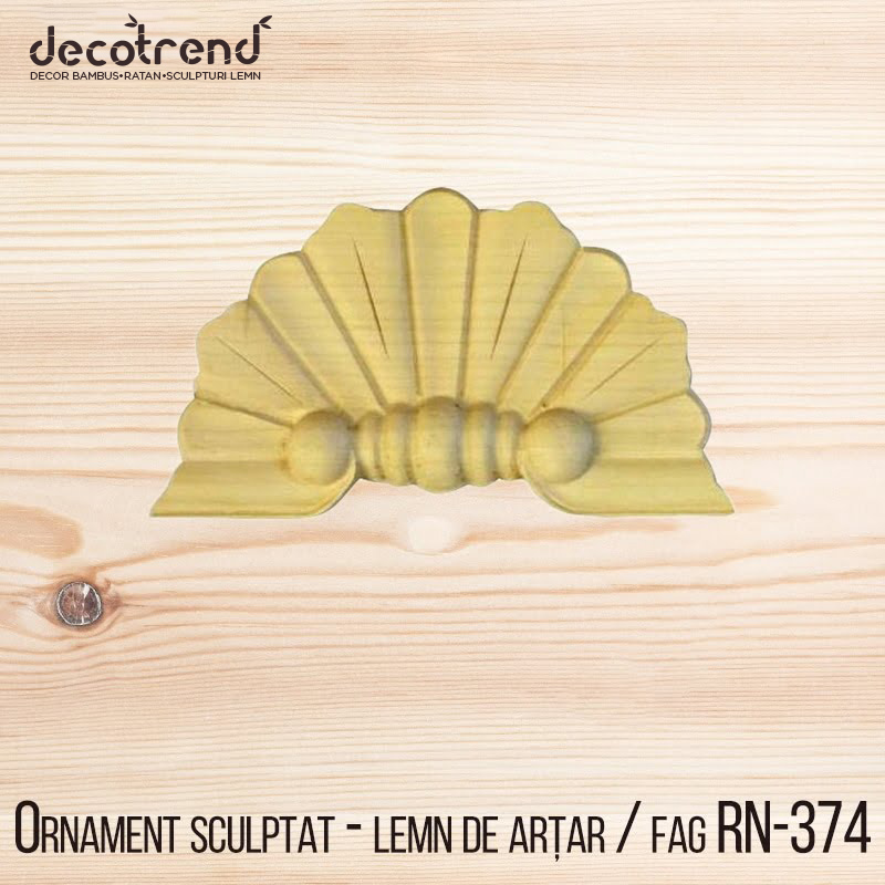 Ornament sculptat - lemn de fag/arțar RN-374 1 Sculptura din lemn decoratiune din lemn coada de pava RN-374