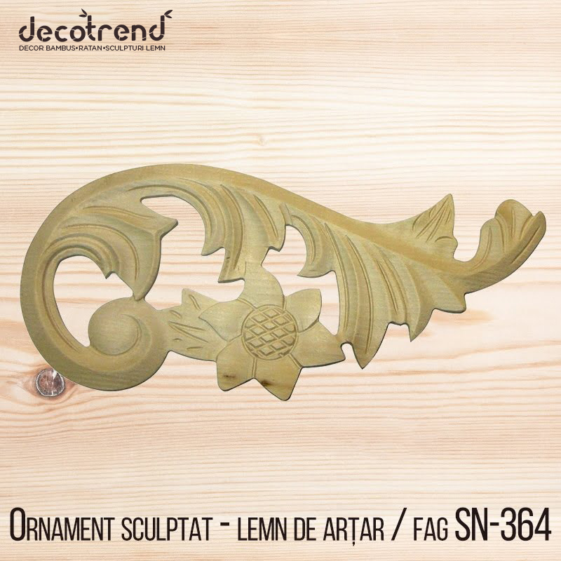Ornament de colt din lemn de arțar/fag SN-364 1 Sculptura din lemn in forma de frunza ornamente din lemn pentru colt SN-364