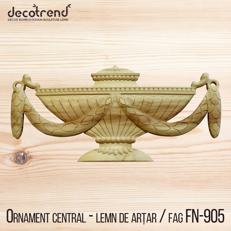 Ornament central din lemn de arțar/fag FN-905 1 Sculptura din lemn in forma de potir ornament lemn FN-905