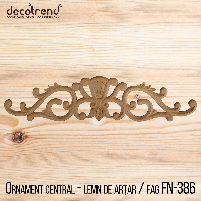 Ornament central din lemn de arțar/fag FN-386 1 Sculptura din lemn terminatie din lemn ornament FN-386