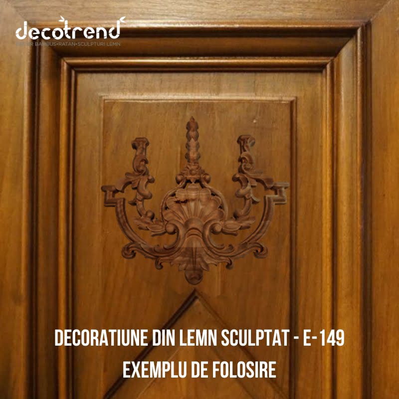 Ornament sculptat din lemn de arbore de cauciuc E-149 3 Decoratiune din lemn sculptat - E-149