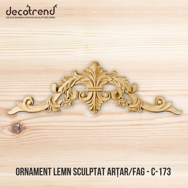 Ornament sculptat din lemn de arbore de cauciuc C-173 1 Ornament sculptat din lemn de arbore de cauciuc C-173
