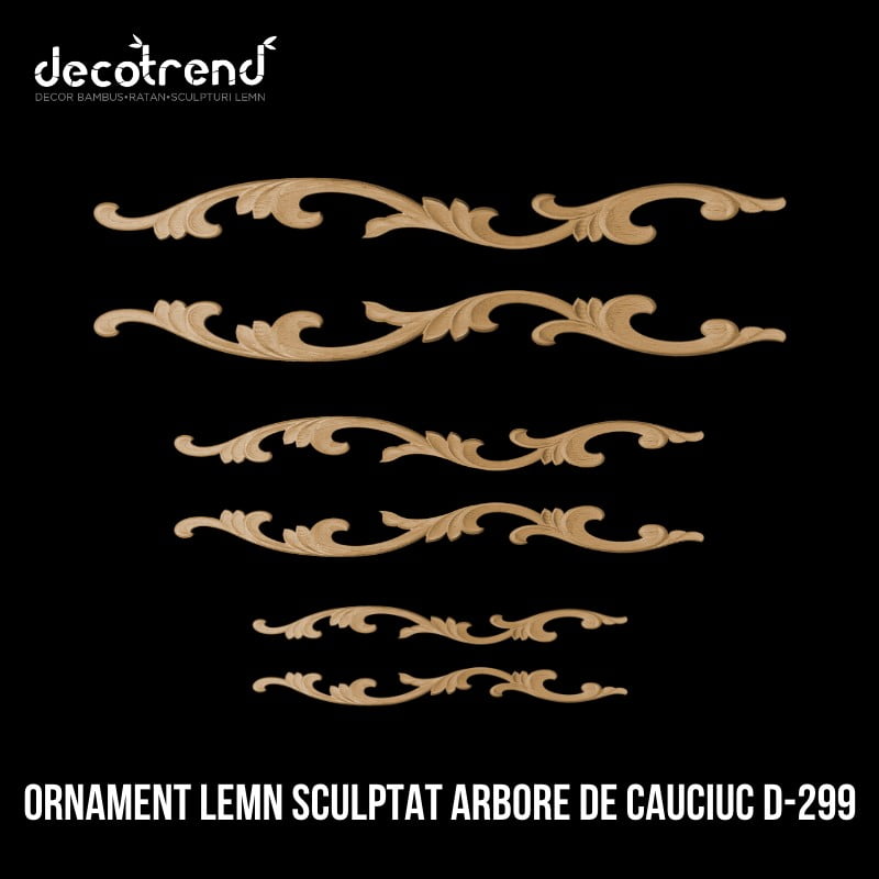 Ornament sculptat din lemn de arbore de cauciuc D-299 2 Ornament sculptat din lemn de arbore de cauciuc D-299