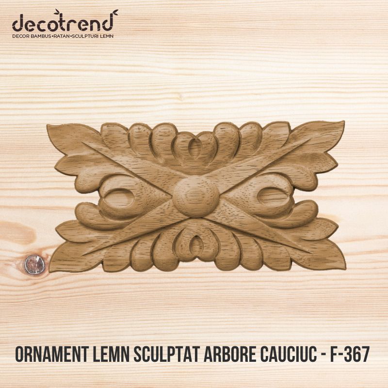 Ornament sculptat din lemn de arbore de cauciuc F-367 1 Ornament lemn sculptat arbore cauciuc - F-367
