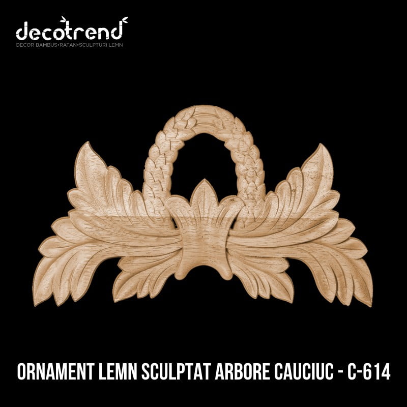 Ornament sculptat din lemn de arbore de cauciuc C-614 3 Ornament sculptat din lemn de arbore de cauciuc C-614