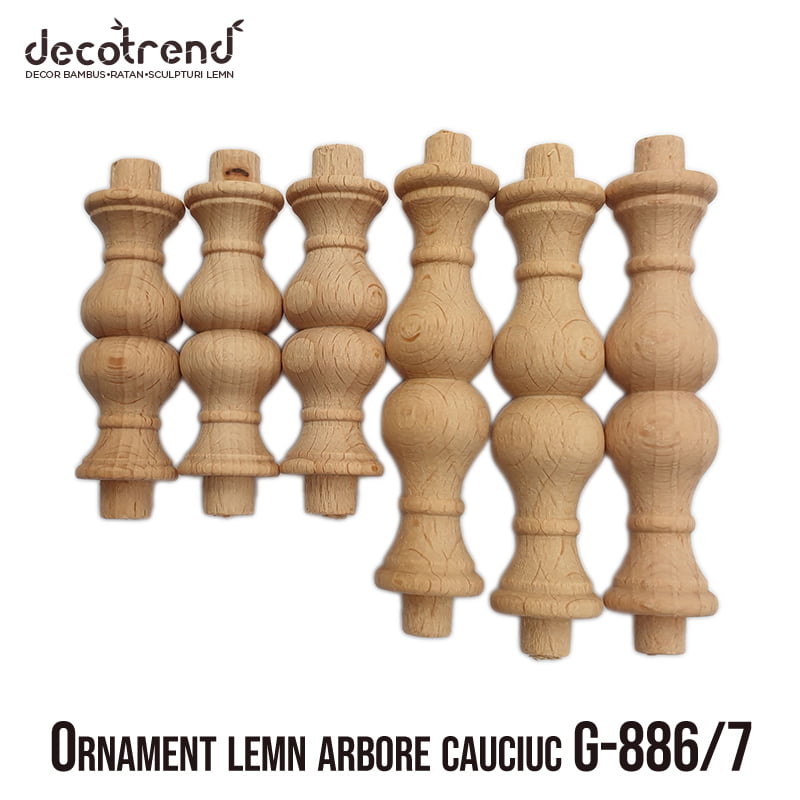 Ornament sculptat din lemn de arbore de cauciuc G886/887 2 Ornament sculptat din lemn de arbore de cauciuc G-886 / 887