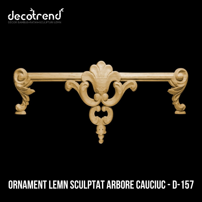 Ornament sculptat din lemn de arbore de cauciuc D-157 3 Ornament lemn sculptat arbore cauciuc - D-157