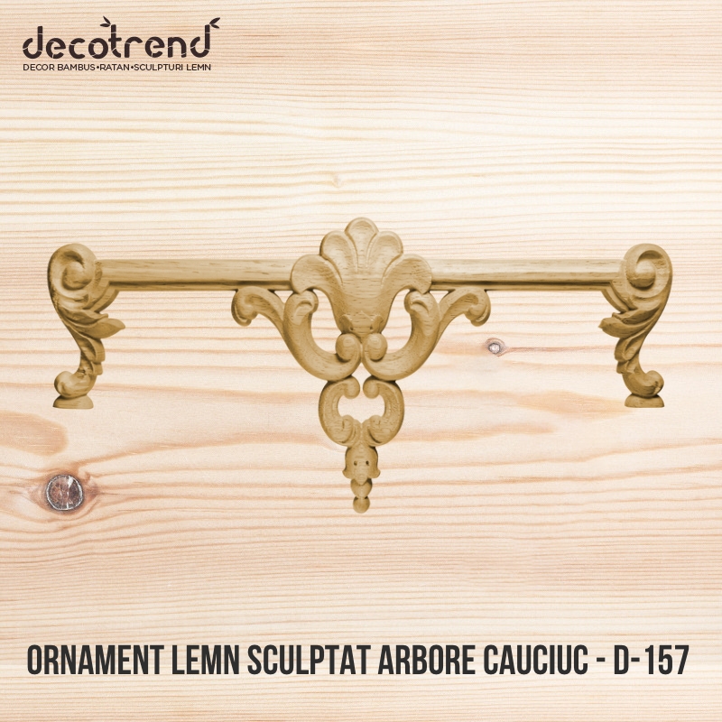 Ornament sculptat din lemn de arbore de cauciuc D-157 1 Ornament lemn sculptat arbore cauciuc - D-157