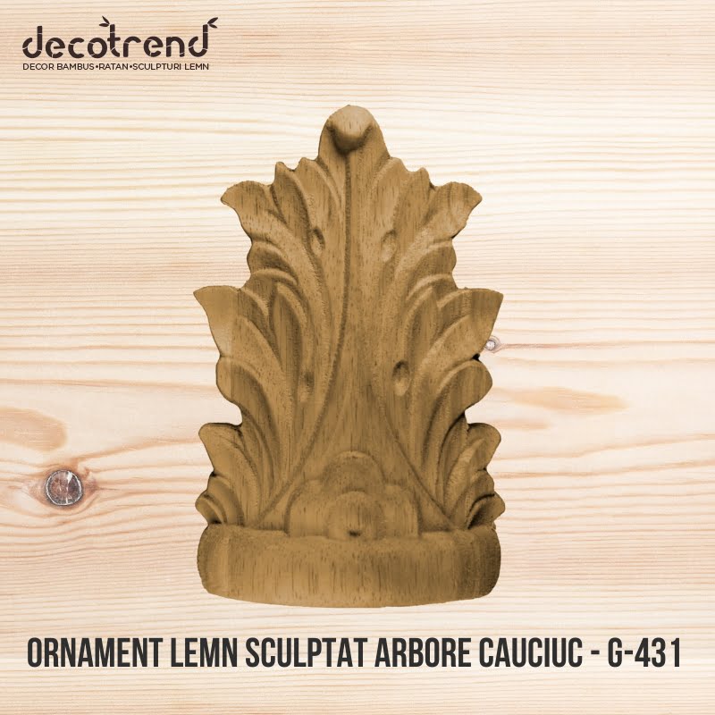 Ornament sculptat din lemn de arbore de cauciuc G-431 1 Ornament lemn sculptat arbore cauciuc - G-431