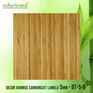 Decor de bambus carbonizat cu lamela lata de 5mm