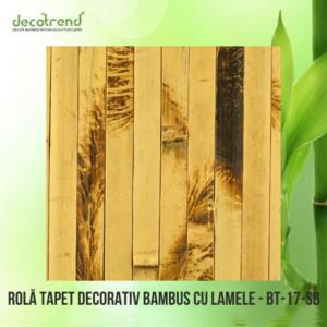 Rola tapet decorativ bambus cu lamele BT 17 SBnbsp- Decotrend | decoratiuni ratan sculpturi