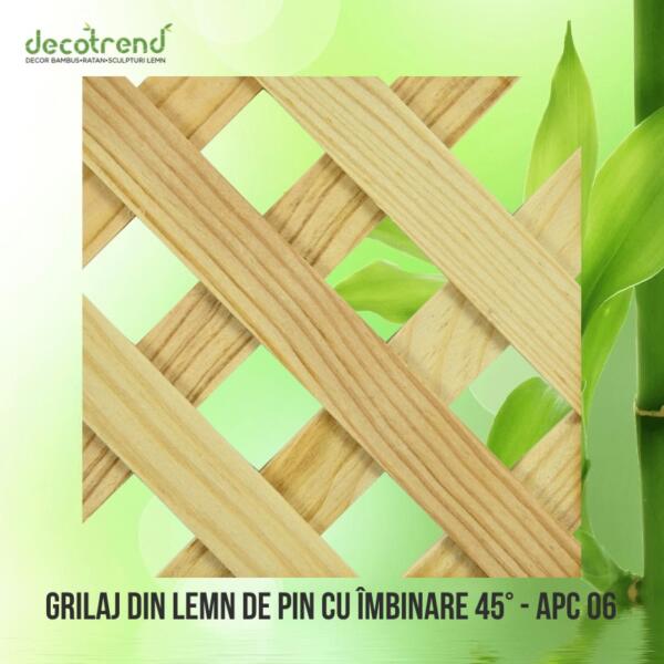 Grilaj din lemn de pin cu imbinare la 45 grade APC 06 01nbsp- Decotrend | decoratiuni ratan sculpturi