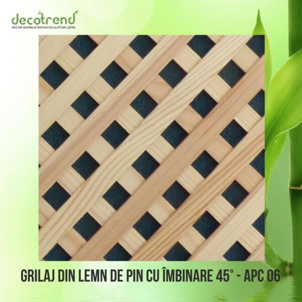 Grilaj din lemn de pin cu imbinare la 45 grade APC 06 02nbsp- Decotrend | decoratiuni ratan sculpturi
