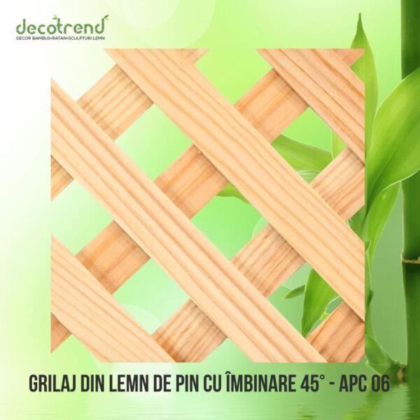 Grilaj din lemn de pin cu imbinare la 45 grade APC 06 06nbsp- Decotrend | decoratiuni ratan sculpturi