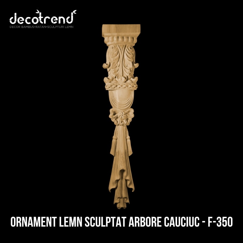 Ornament sculptat din lemn de arbore de cauciuc F-350 2 Ornament lemn sculptat arbore cauciuc - F-350
