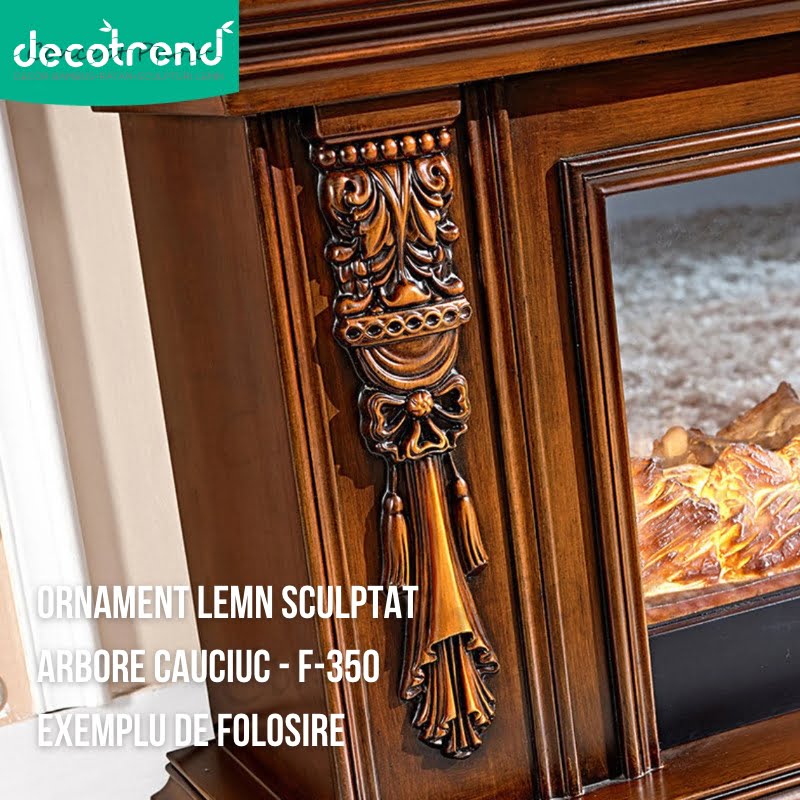 Ornament sculptat din lemn de arbore de cauciuc F-350 3 Ornament lemn sculptat arbore cauciuc - F-350 Model