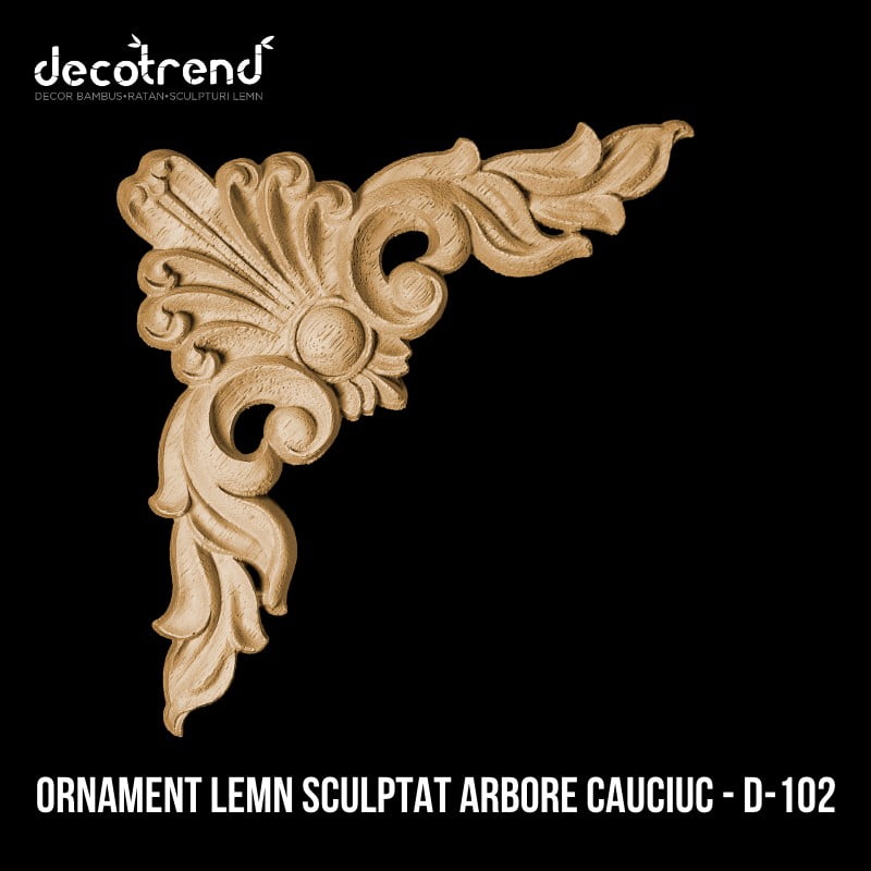 Ornament sculptat pentru colț - Element decorativ din lemn de arbore de cauciuc D-102 3 Ornament sculptat din lemn de arbore de cauciuc D-102