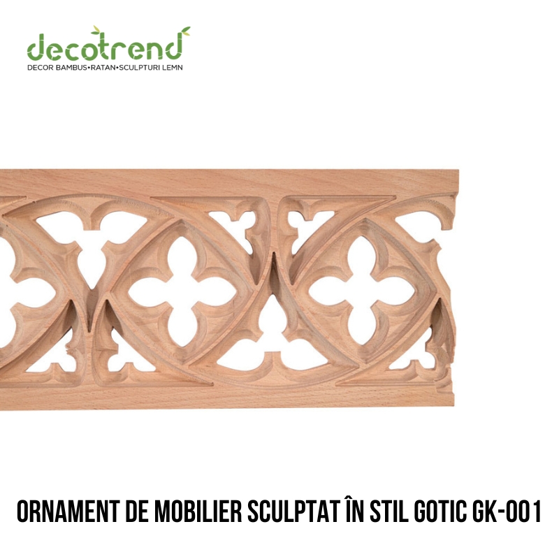 Ornament sculptat în stil gotic pentru mobilier GK-001 5 Ornament sculptat în stil gotic pentru mobilier GK-001