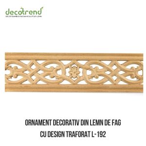 Profile decorative sculptate (sipci ornamentale) - ramin - G 89 Ornament decorativ din lemn de fag cu design traforat în stil gotic autentic L-192